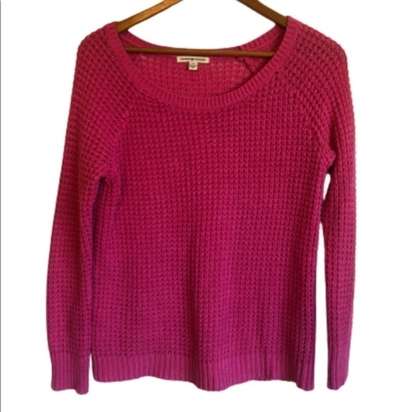 AMERICAN Eagle Outfitters pink waffle sweater S - Picture 2 of 6